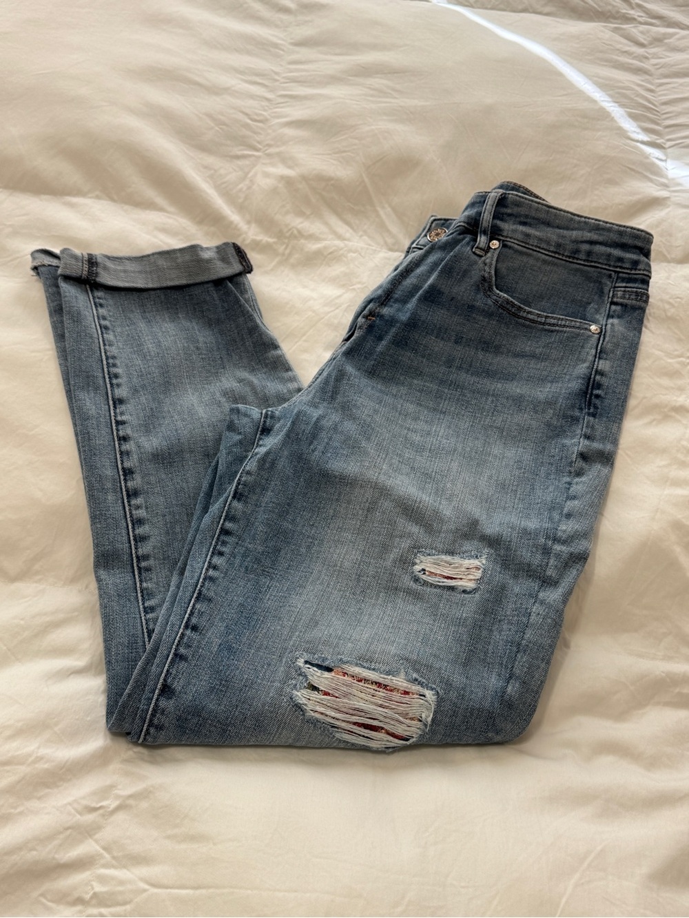White House Black Market Women's Light Blue Straight Leg Jeans